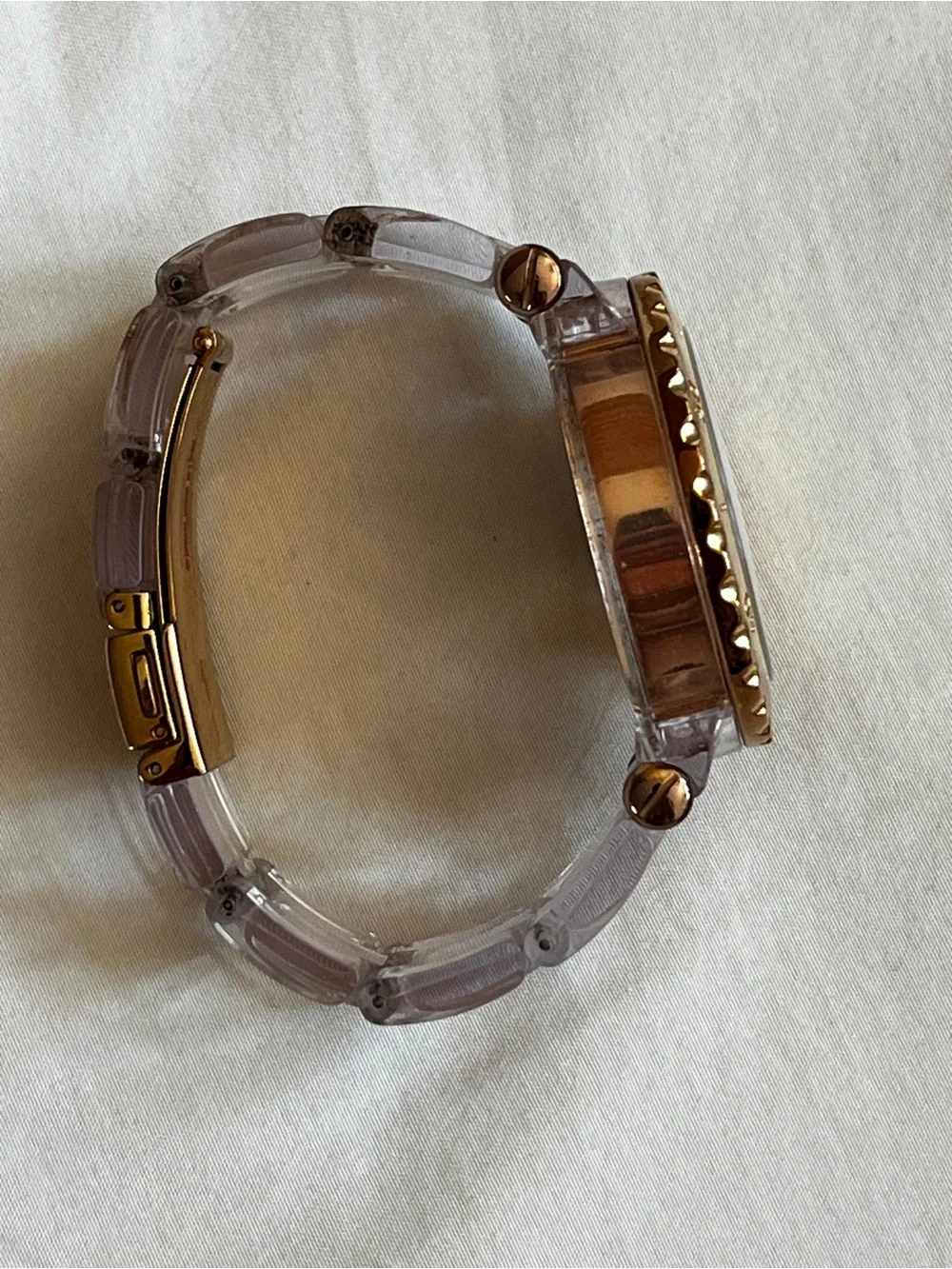 Michael Kors Clear Rose Gold Chronograph Watch